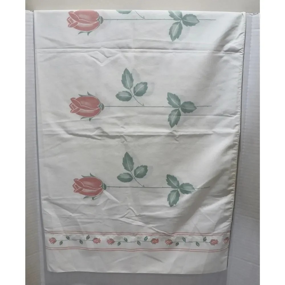 J.P. Stevens Pillowcases Standard Rose Floral Percale Lot of 2 Vintage